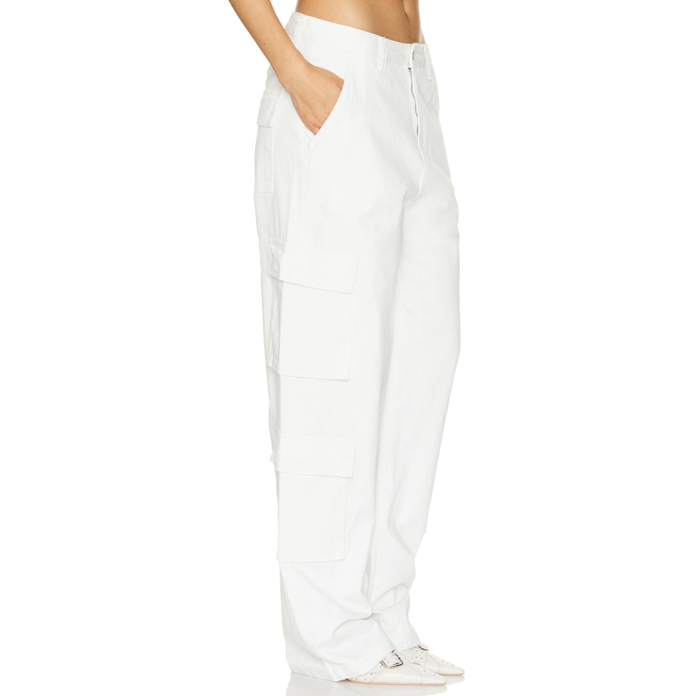 Superdown White Cargo Pants MEDIUM Baggy Wide Leg Streetwear Revolve $88 NEW